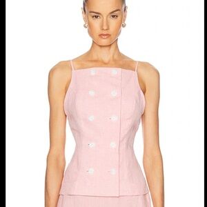 MATTHEW BRUCH Pink Double Breasted Tank Top